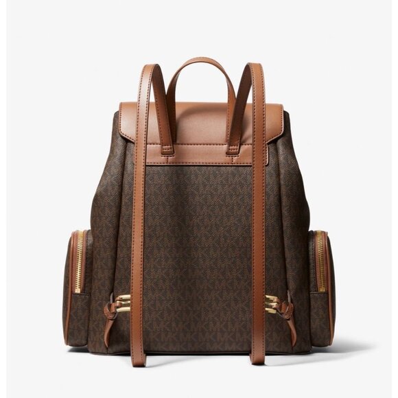 Michael Kors backpack jet set MK logo large chain backpack brown